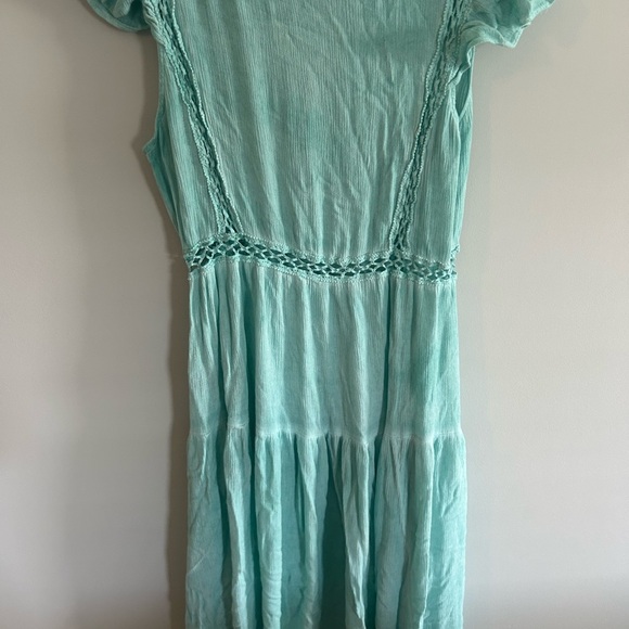 VICI dolls high low mint green ruffle button down shirt blouse - Picture 6 of 6